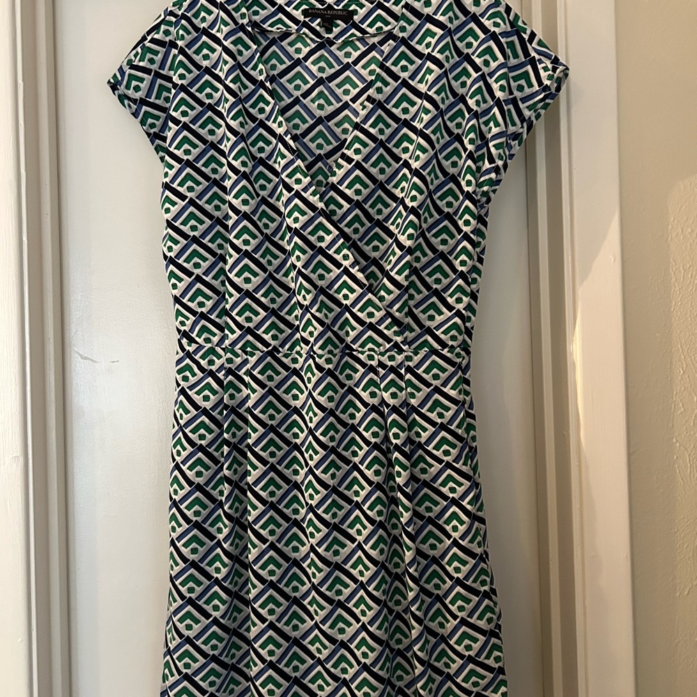 Geometric Patterned Green Dress